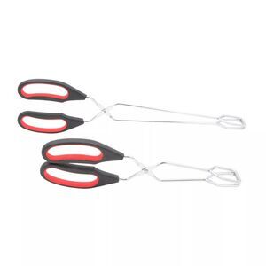 Smart Home Stainless Steel 13" Scissor Tongs with Comfort-Grip Handle, Set of 2